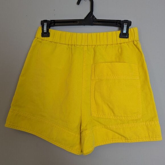 COS Yellow Cotton Shorts – High Rise Pull-On – Size 2 - Picture 6 of 9